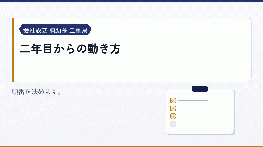二年目からの動き方｜会社設立の補助金と支援