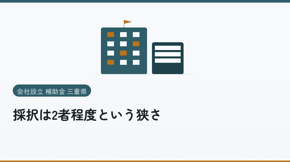 採択は2者程度という狭さ｜会社設立の補助金と支援