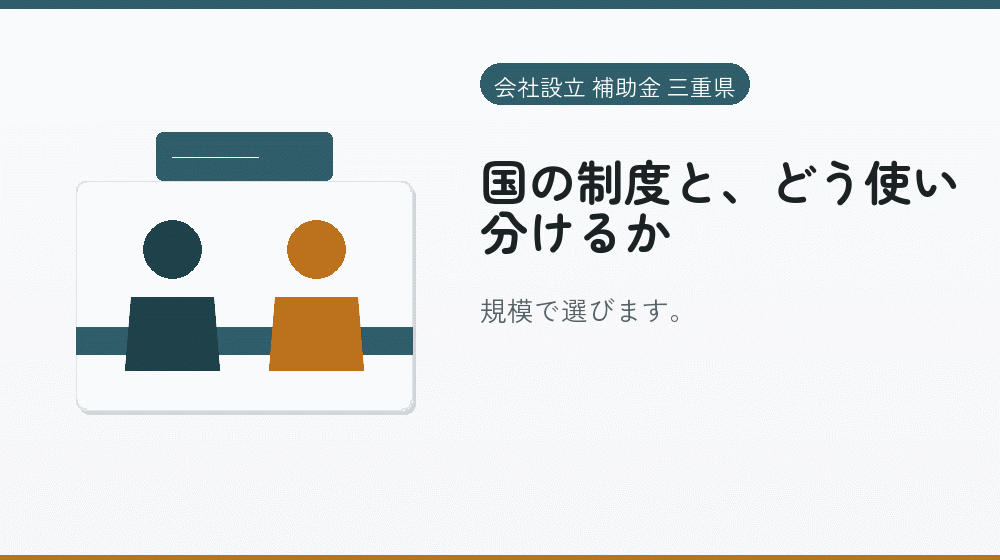 国の制度と、どう使い分けるか｜会社設立の補助金と支援