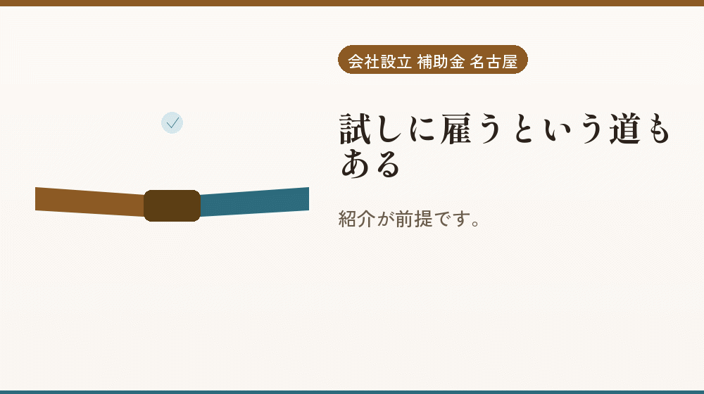 試しに雇うという道もある|会社設立の補助金と支援