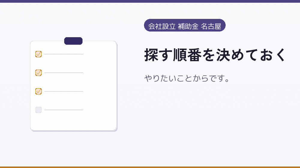 探す順番を決めておく|会社設立の補助金と支援