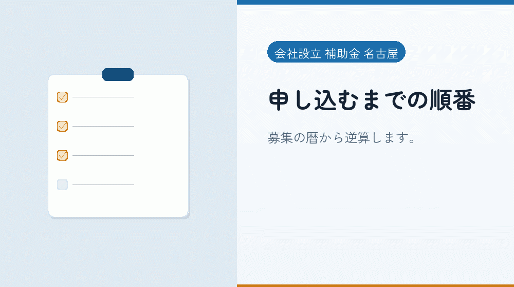 申し込むまでの順番｜会社設立の補助金と支援