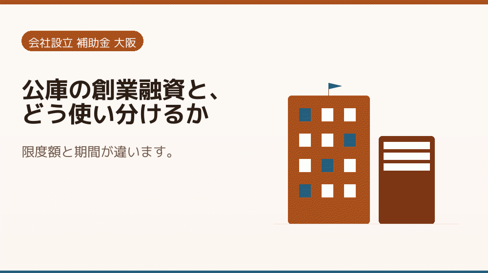 公庫の創業融資と、どう使い分けるか｜会社設立の補助金と支援