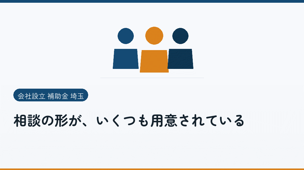 相談の形が、いくつも用意されている|会社設立の補助金と支援