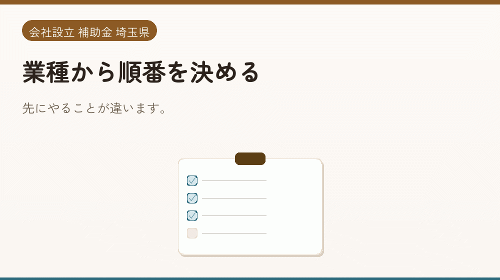 業種から順番を決める｜会社設立の補助金と支援