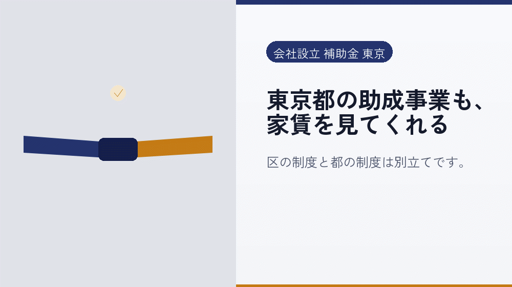 東京都の助成事業も、家賃を見てくれる｜会社設立の補助金と支援