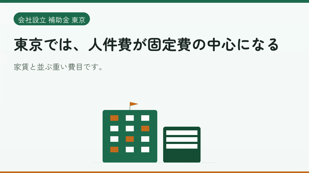 東京では、人件費が固定費の中心になる|会社設立の補助金と支援