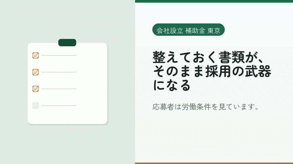 整えておく書類が、そのまま採用の武器になる|会社設立の補助金と支援