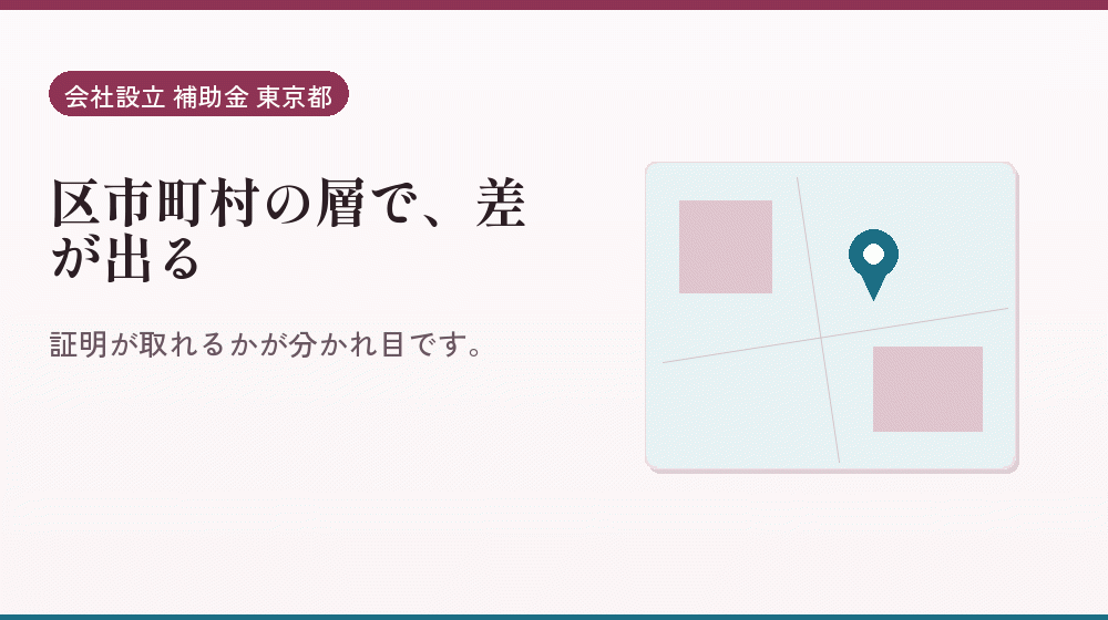 区市町村の層で、差が出る｜会社設立の補助金と支援