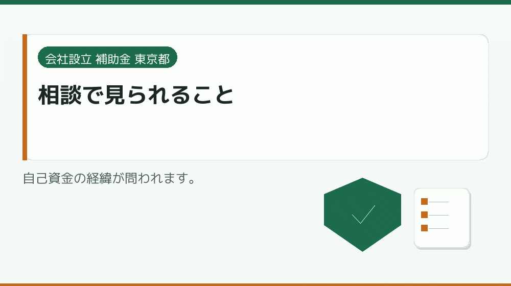 相談で見られること｜会社設立の補助金と支援