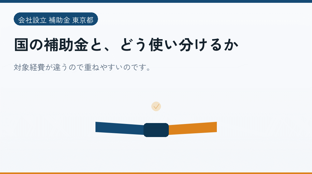 国の補助金と、どう使い分けるか｜会社設立の補助金と支援