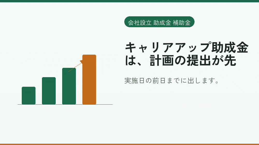キャリアアップ助成金は、計画の提出が先｜会社設立の補助金と支援