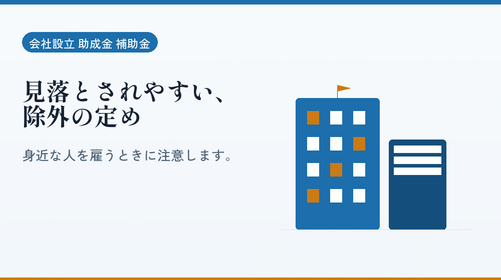 見落とされやすい、除外の定め｜会社設立の補助金と支援
