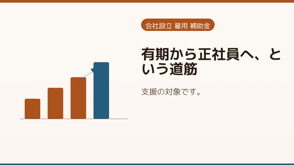 有期から正社員へ、という道筋｜会社設立の補助金と支援