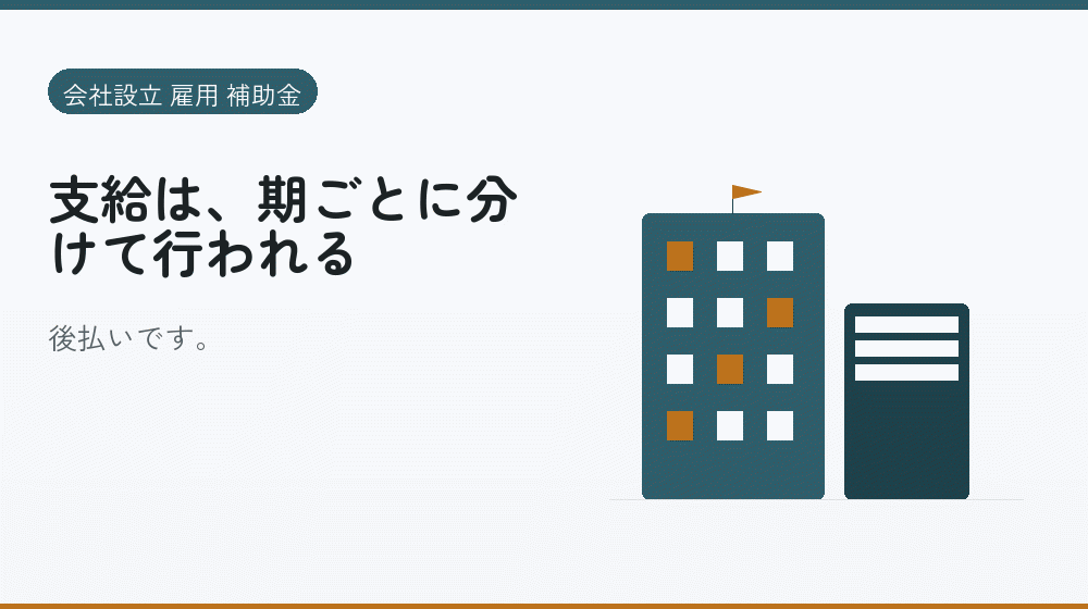 支給は、期ごとに分けて行われる｜会社設立の補助金と支援