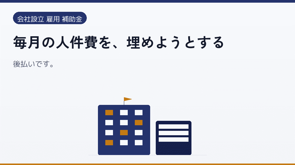 毎月の人件費を、埋めようとする｜会社設立の補助金と支援