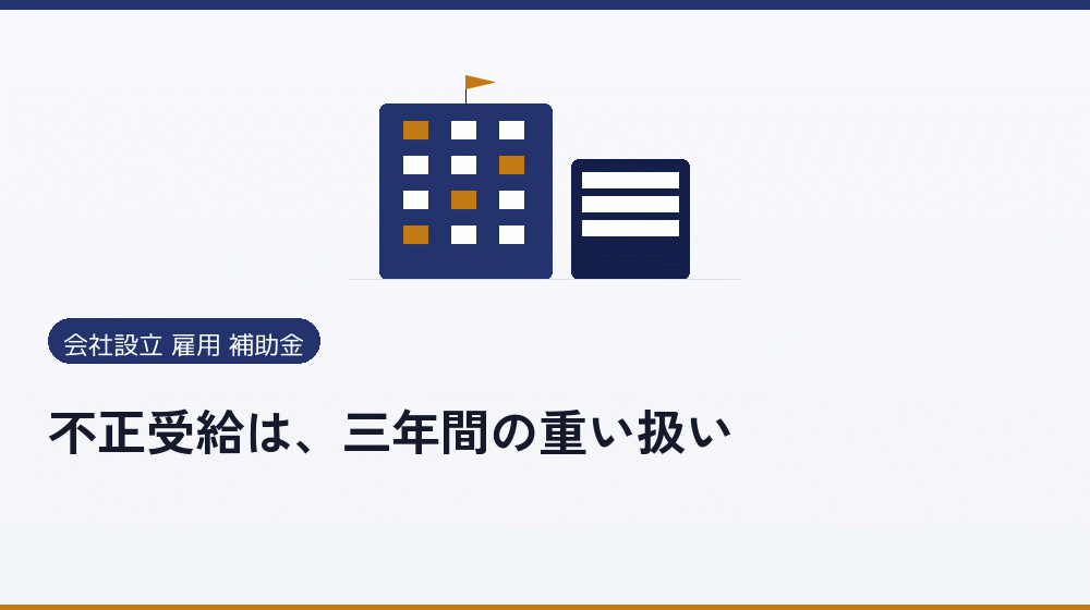 不正受給は、三年間の重い扱い｜会社設立の補助金と支援
