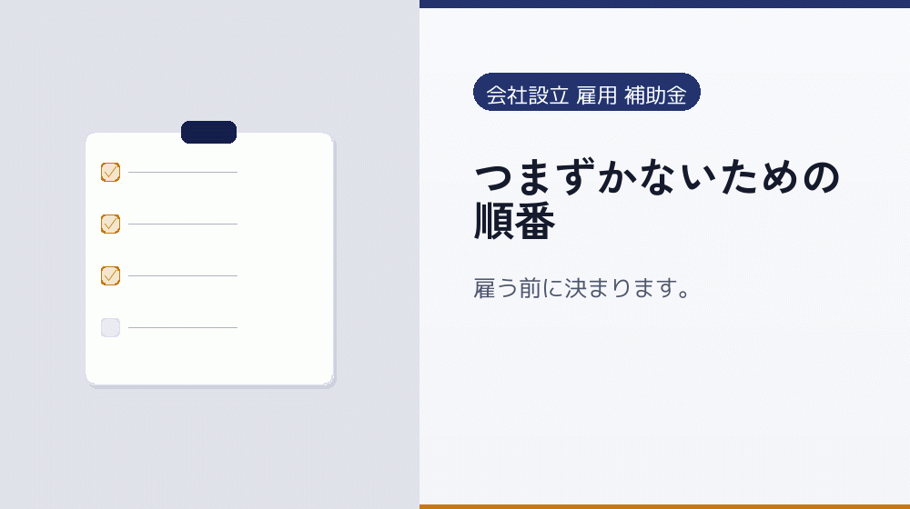 つまずかないための順番｜会社設立の補助金と支援