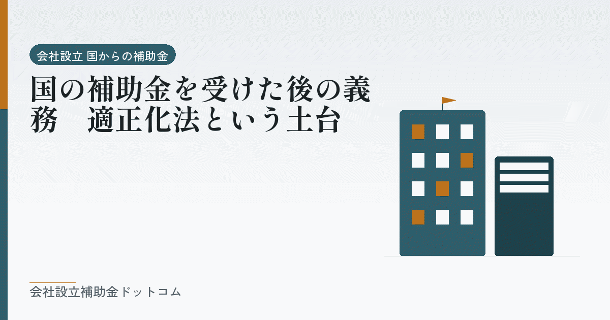 国の補助金を受けた後の義務|適正化法という土台|会社設立の補助金と支援の解説