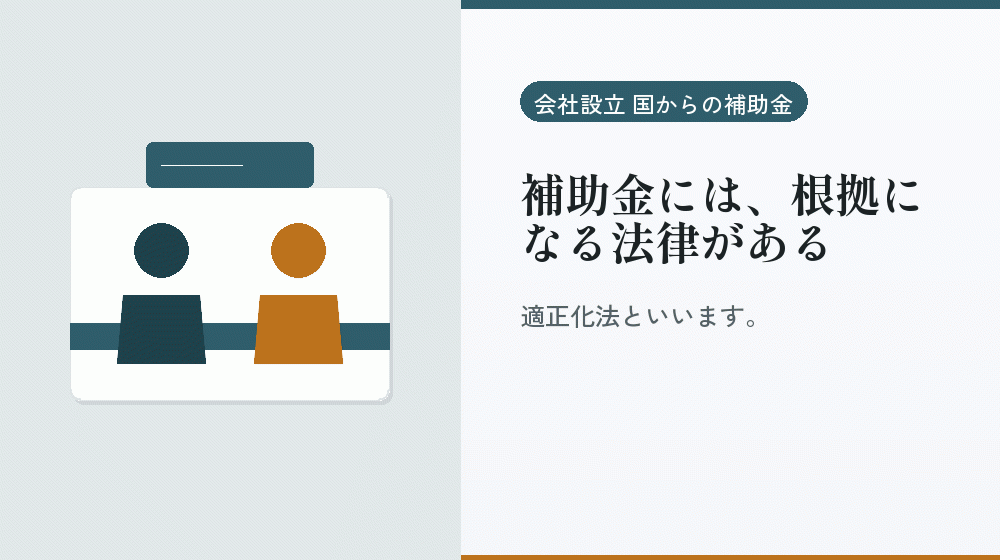 補助金には、根拠になる法律がある｜会社設立の補助金と支援