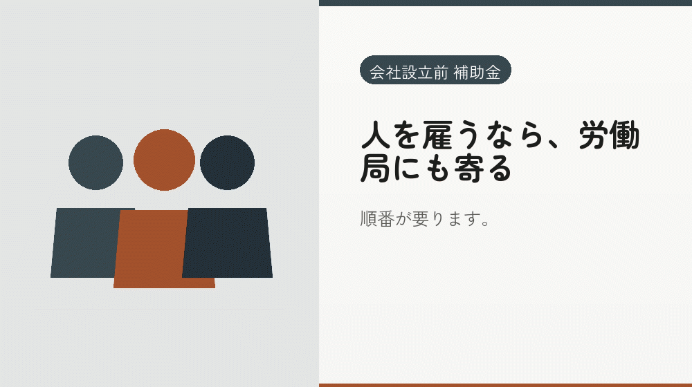 人を雇うなら、労働局にも寄る｜会社設立の補助金と支援