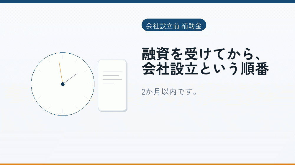 融資を受けてから、会社設立という順番｜会社設立の補助金と支援