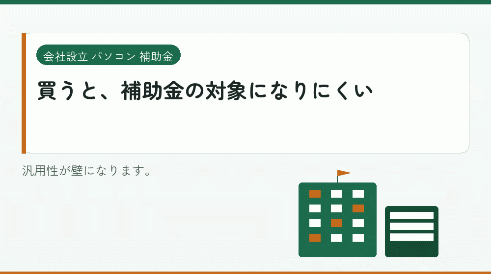 買うと、補助金の対象になりにくい｜会社設立の補助金と支援