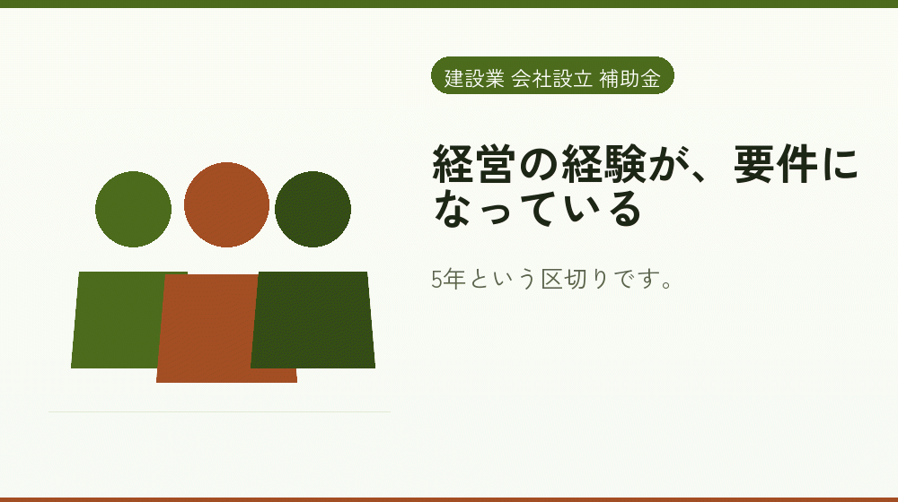 経営の経験が、要件になっている｜会社設立の補助金と支援