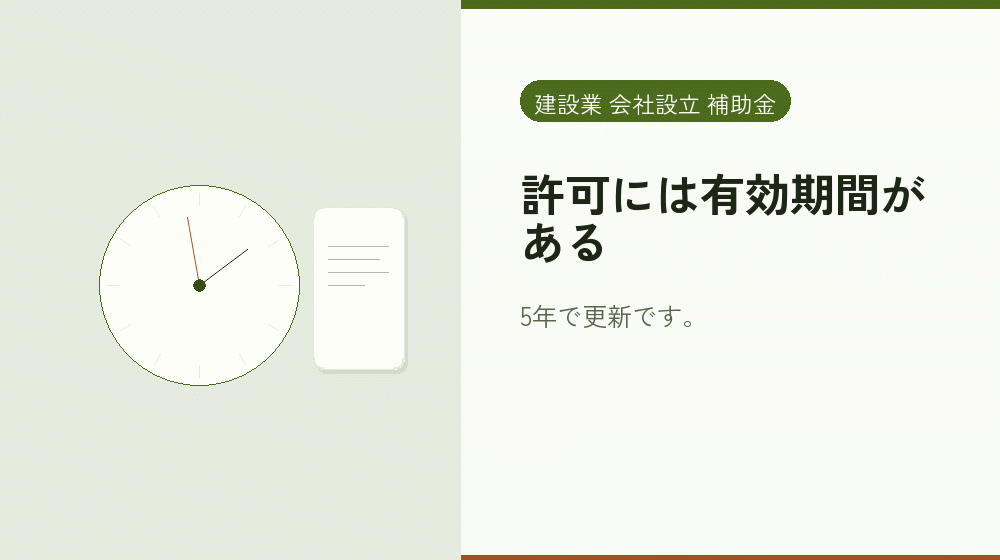 許可には有効期間がある｜会社設立の補助金と支援