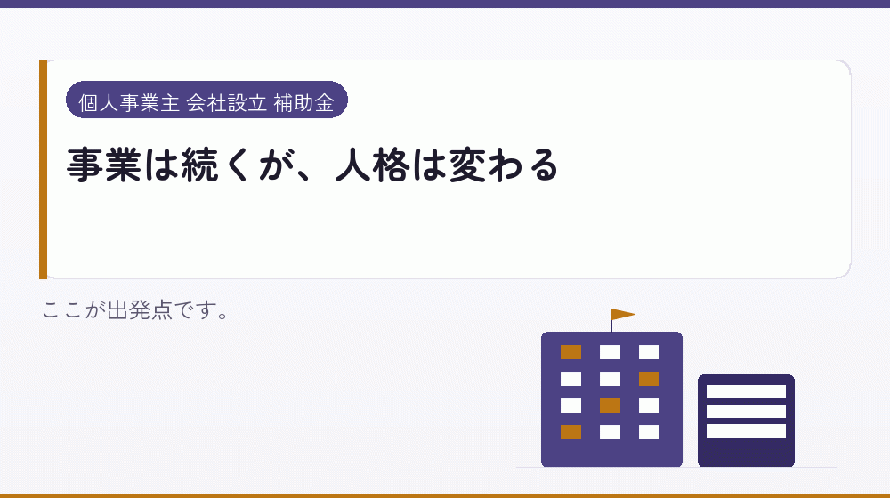 事業は続くが、人格は変わる｜会社設立の補助金と支援