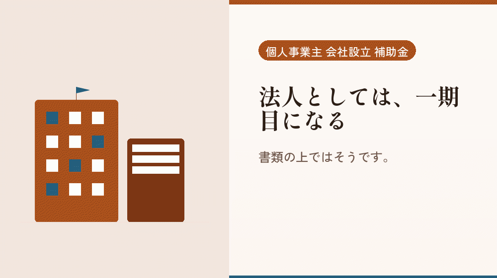 法人としては、一期目になる｜会社設立の補助金と支援