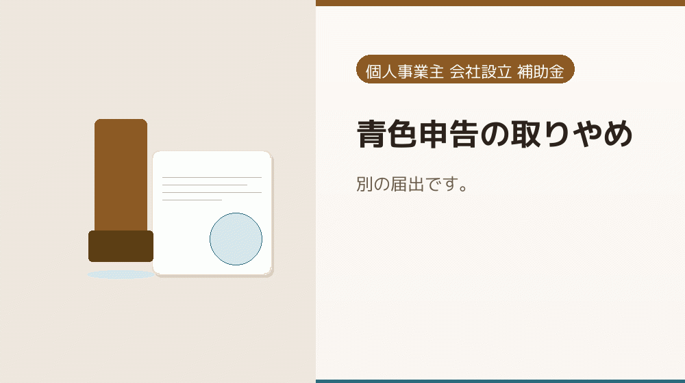青色申告の取りやめ｜会社設立の補助金と支援