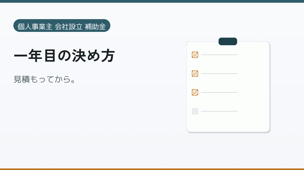 一年目の決め方|会社設立の補助金と支援