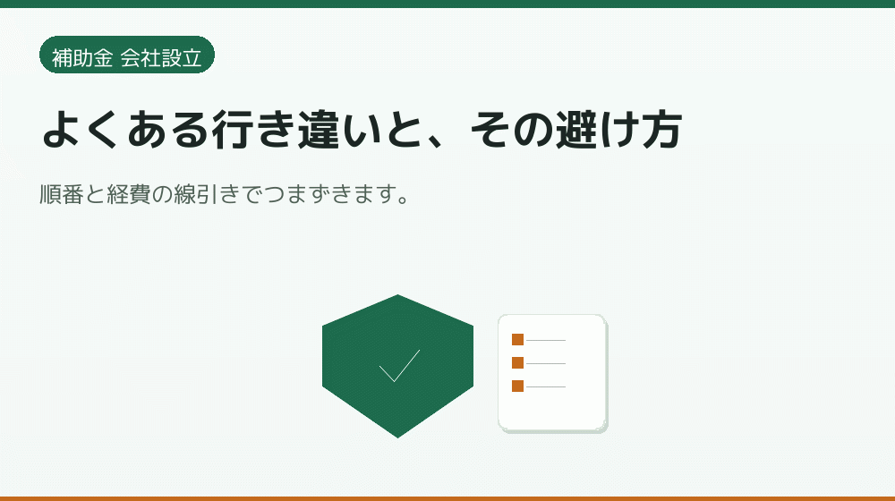 よくある行き違いと、その避け方|会社設立の補助金と支援