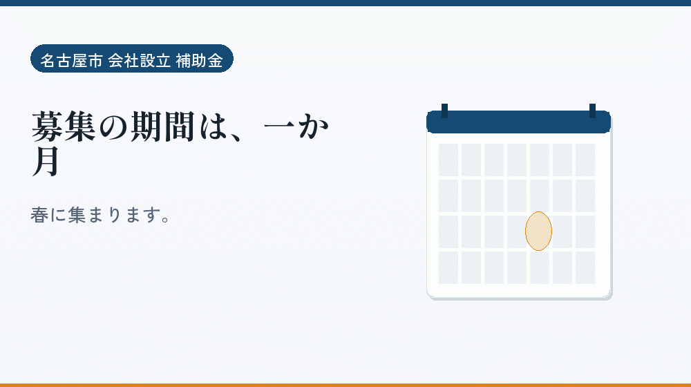 募集の期間は、一か月｜会社設立の補助金と支援