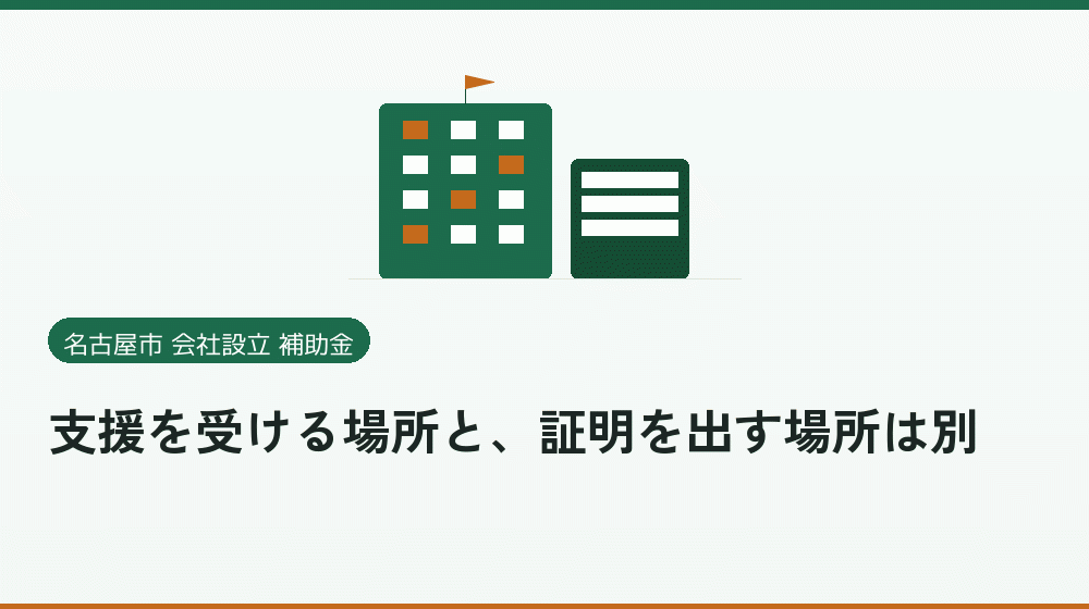 支援を受ける場所と、証明を出す場所は別｜会社設立の補助金と支援