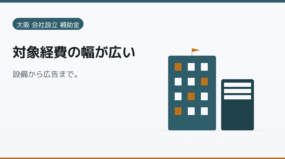 対象経費の幅が広い｜会社設立の補助金と支援