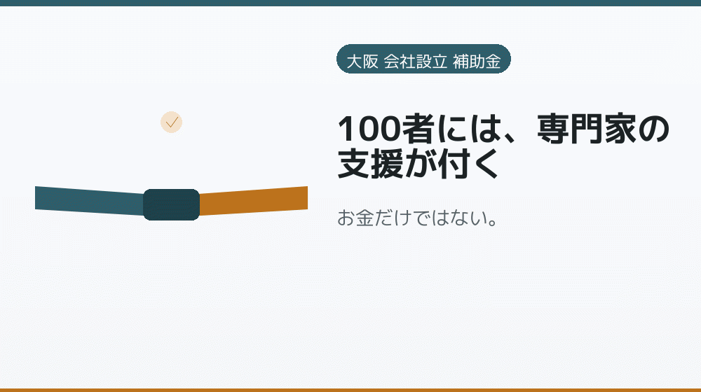 100者には、専門家の支援が付く｜会社設立の補助金と支援