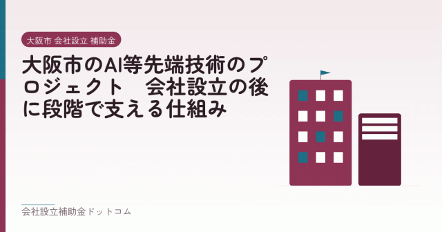 大阪市のAI等先端技術のプロジェクト|会社設立の後に段階で支える仕組み|会社設立の補助金と支援の解説