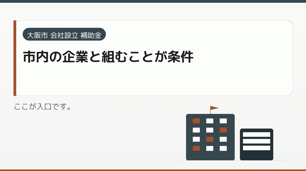 市内の企業と組むことが条件｜会社設立の補助金と支援