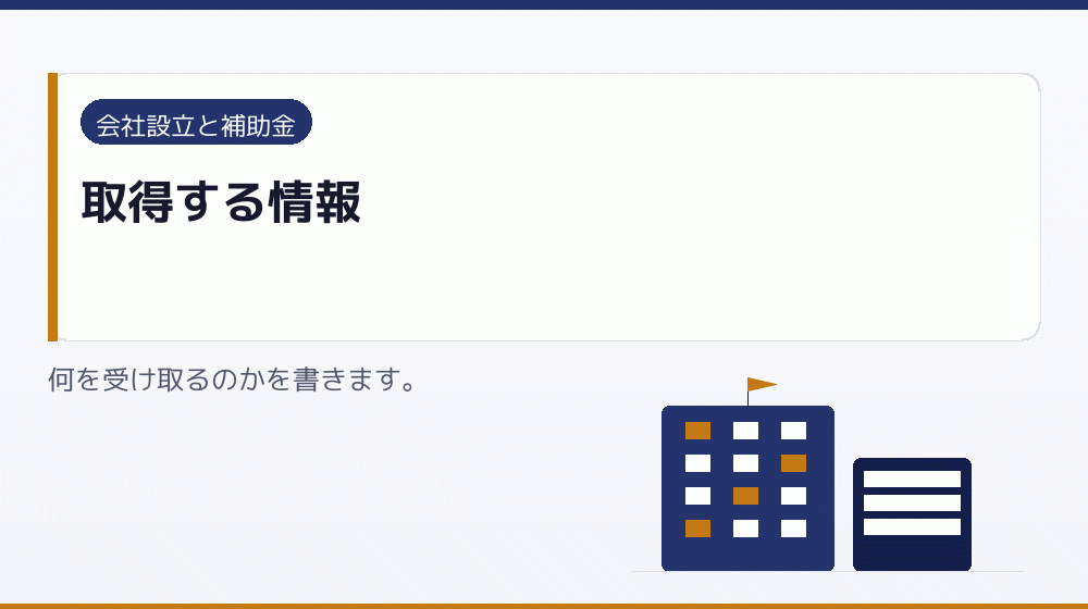 取得する情報｜会社設立の補助金と支援