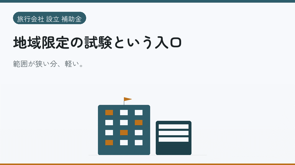 地域限定の試験という入口｜会社設立の補助金と支援
