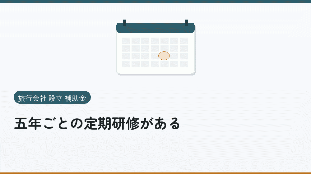 五年ごとの定期研修がある｜会社設立の補助金と支援