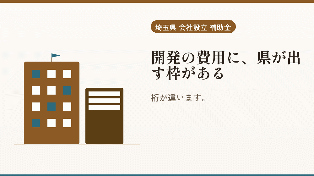 開発の費用に、県が出す枠がある｜会社設立の補助金と支援