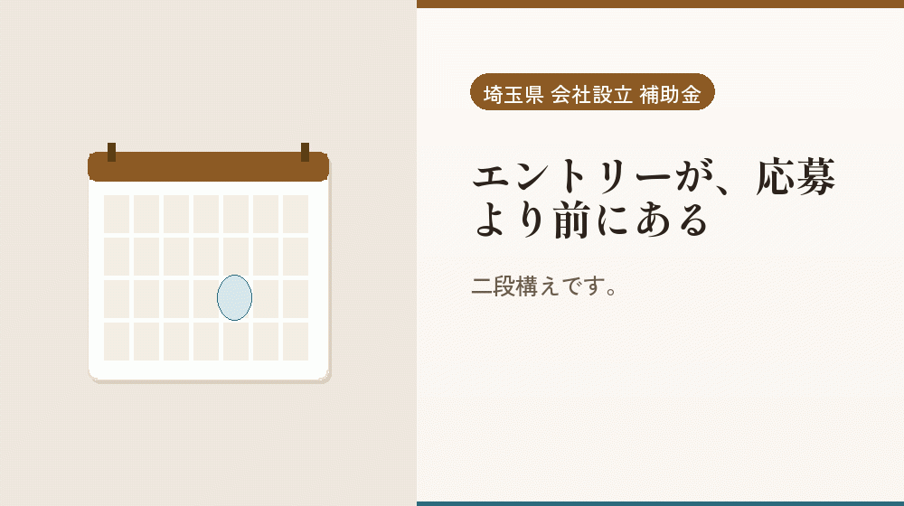 エントリーが、応募より前にある｜会社設立の補助金と支援