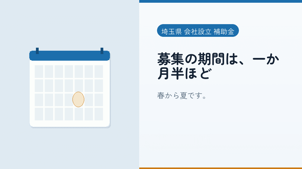 募集の期間は、一か月半ほど｜会社設立の補助金と支援
