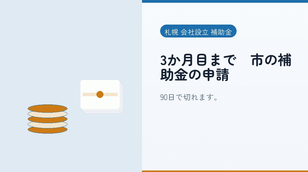 3か月目まで｜市の補助金の申請｜会社設立の補助金と支援