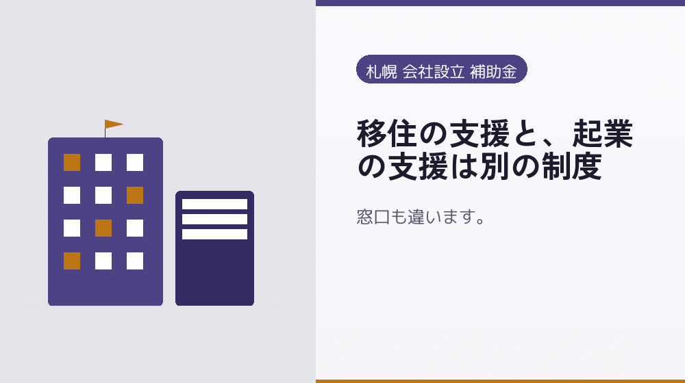 移住の支援と、起業の支援は別の制度｜会社設立の補助金と支援