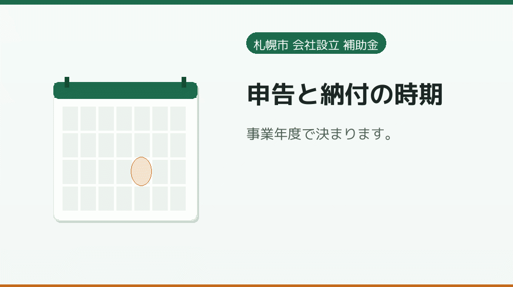 申告と納付の時期｜会社設立の補助金と支援