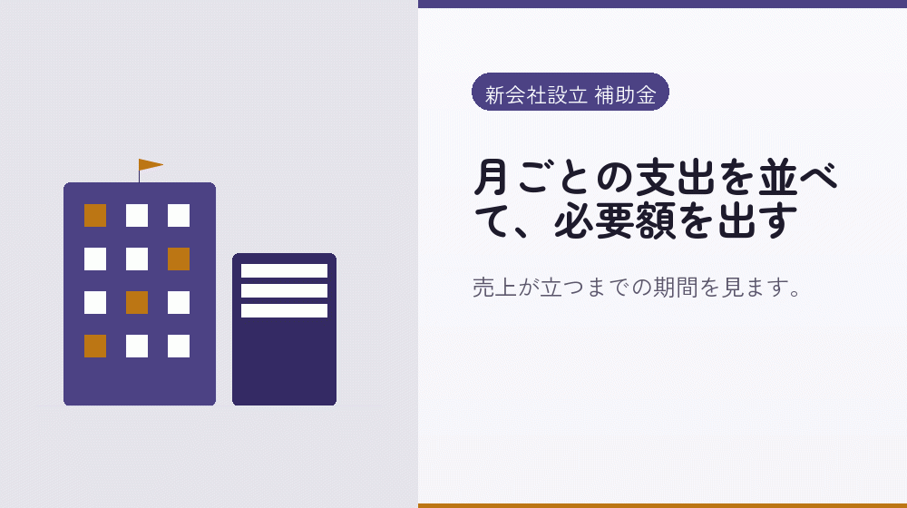 月ごとの支出を並べて、必要額を出す｜会社設立の補助金と支援